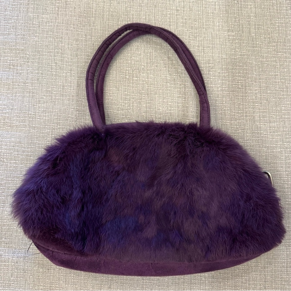 Cute Purple Faux Fur Women's Bag
